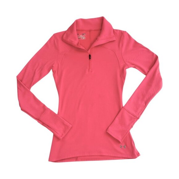 Under Armour Women's Cold Gear Long Sleeve Half Zip Top! Size Small, Pink, EUC! - Picture 3 of 6
